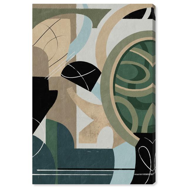 Abstract Geometric Cubist Texture, Modern Green And White Canvas Wall Art Print For Living Room Oliver Gal Format: Wrapped Canvas, Size: 91.44cm H x 6 on Productcaster.