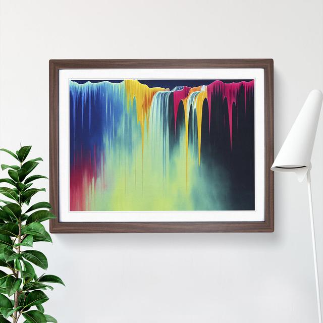 Dripping Waterfall Vol.4 - Single Picture Frame Print Metro Lane Frame Colour: Walnut, Size: 46cm H x 64cm W x 2cm D on Productcaster.