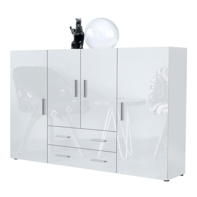 Mccorkle 166 Cm Wide 2 Drawer Highboard Metro Lane Colour: White (High Gloss) on Productcaster.