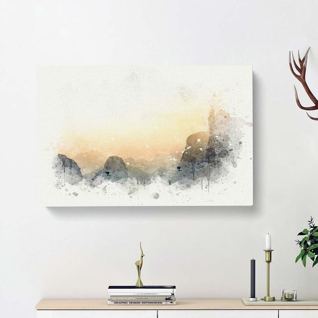 Ha Long Bay in Vietnam in Abstract - Wrapped Canvas Painting Print East Urban Home Size: 60cm H x 91cm W x 3cm D on Productcaster.