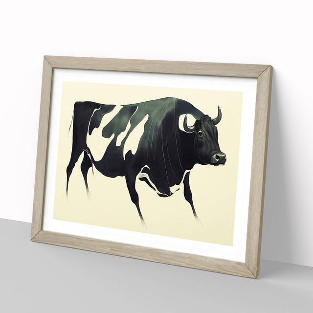 Sensational Cow Abstract - Picture Frame Painting Brambly Cottage Size: 25cm H x 34cm W x 2cm D, Frame Colour: Oak on Productcaster.