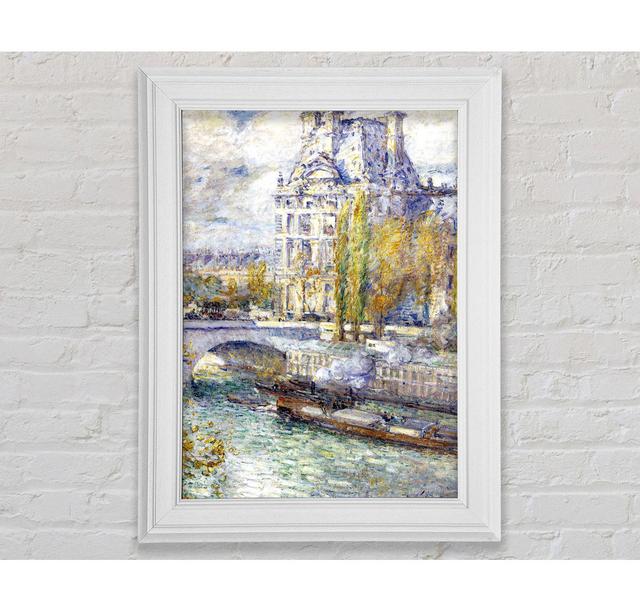 Hassam The Louvre On Pont Royal Framed Print Rosalind Wheeler Size: 142.2cm H x 84.1cm W x 8cm D, Format: Gold/Black Framed Paper on Productcaster.