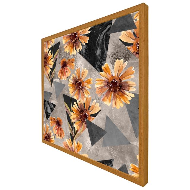 Erda Geometric Floral Shapes - Single Picture Frame Art Prints ClassicLiving Size: 51cm H x 51cm W x 4cm D, Frame Option: Oak on Productcaster.