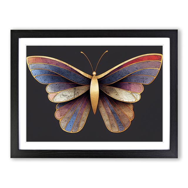 Thrilling Butterfly - Picture Frame Graphic Art Brambly Cottage Frame Colour: Black Framed, Size: 25cm H x 34cm W x 2cm D on Productcaster.