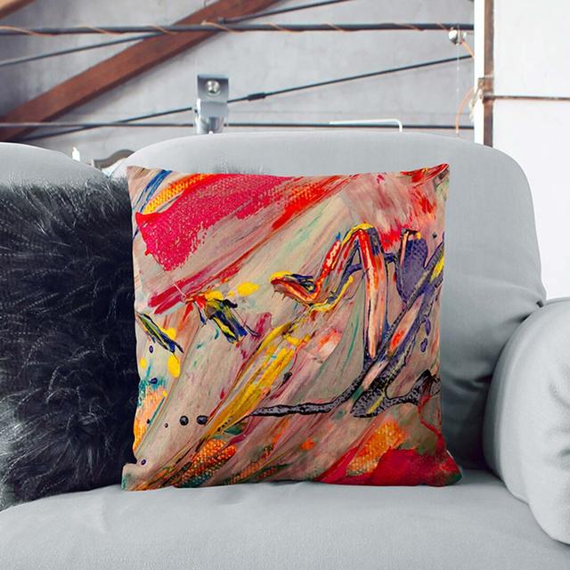 Abstract Art Painting Vol.12 by S.Johnson Cushion with Filling East Urban Home Size: 55 x 55 cm on Productcaster.