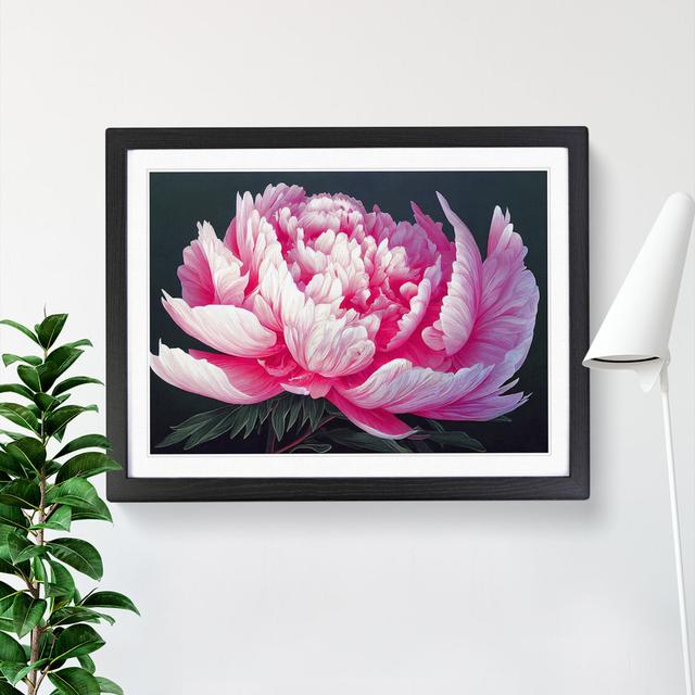 Idyllic Peony Flower - Picture Frame Graphic Art 17 Stories Size: 46cm H x 64cm W x 2cm D, Frame Colour: Black on Productcaster.