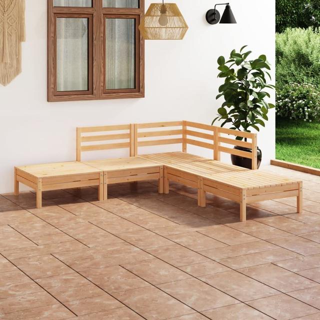 Pisek Solid Wood 5 - Person Seating Group Brambly Cottage on Productcaster.