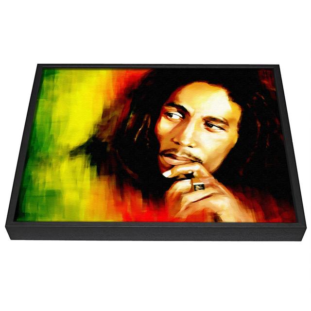 Bob Marley Red Yellow Green - Single Picture Frame Art Prints on Canvas Rosalind Wheeler Size: 101.6cm H x 142.2cm W x 10cm D on Productcaster.