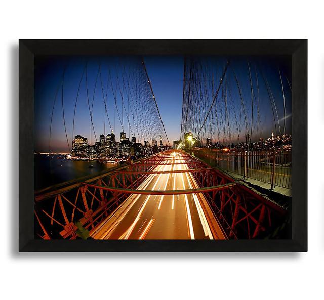 Brooklyn Bridge to New York City - Picture Frame Photograph in Canvas Brayden Studio Size: 21cm H x 30cm W x 10cm D on Productcaster.