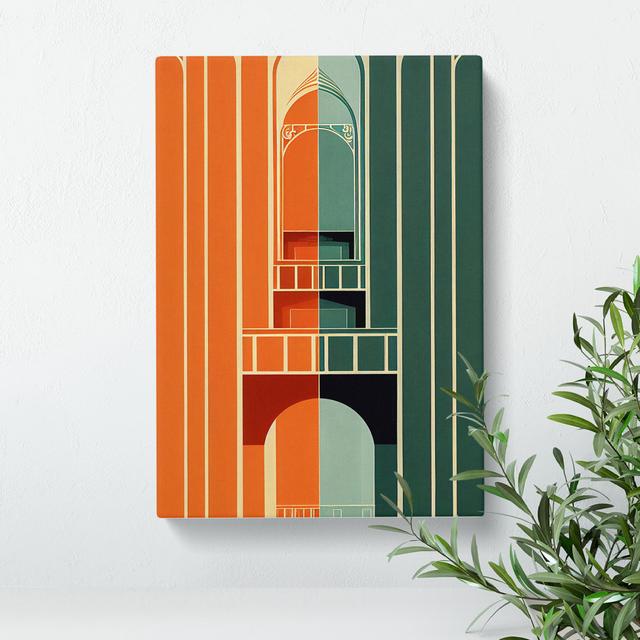 Art Deco Architecture No.4 - Wrapped Canvas Print Metro Lane Size: 60cm H x 40cm W x 3cm D on Productcaster.