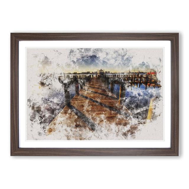 Jetty over the Lake - Picture Frame Painting East Urban Home Frame Option: Walnut, Size: 27cm H x 36cm W x 2cm D on Productcaster.