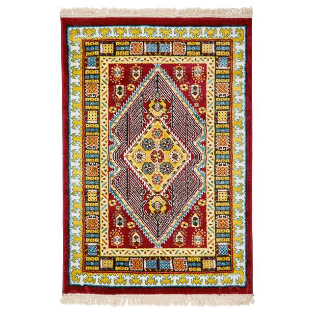 Anastasie Arta Hooked Red Rug Bloomsbury Market Rug Size: Rectangle 120 X 170cm on Productcaster.