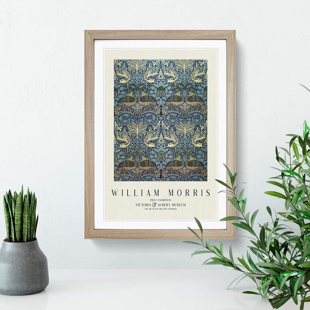 Peacock and Dragon by William Morris - Picture Frame Painting East Urban Home Size: 36cm H x 27cm W x 2cm D, Frame Option: Oak on Productcaster.