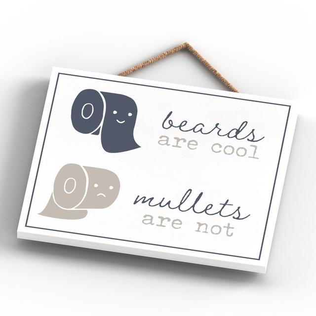 Mullets Aren't Cool - Unframed Typography on Wood Happy Larry on Productcaster.