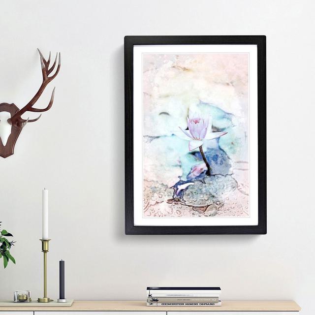 Pale Pink Water Lily in Abstract - Picture Frame Graphic Art Print East Urban Home Frame Option: Black Framed, Size: 36cm H x 27cm W x 2cm D on Productcaster.