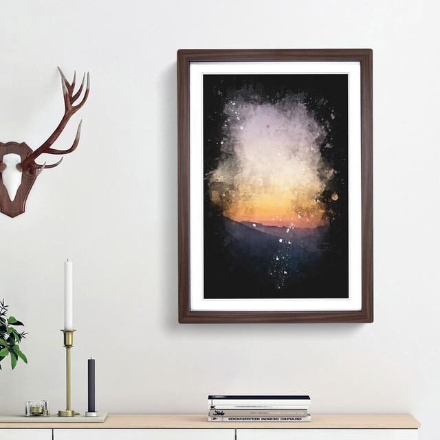 Sunrise in Vigolo Vattaro Italy - Picture Frame Painting Print East Urban Home Frame Option: Walnut Framed, Size: 45cm H x 33cm W x 2cm D on Productcaster.