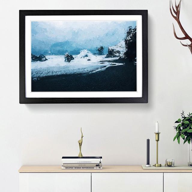 A Beach in Iceland in Abstract - Picture Frame Graphic Art Print East Urban Home Frame Option: Black Framed, Size: 27cm H x 36cm W x 2cm D on Productcaster.