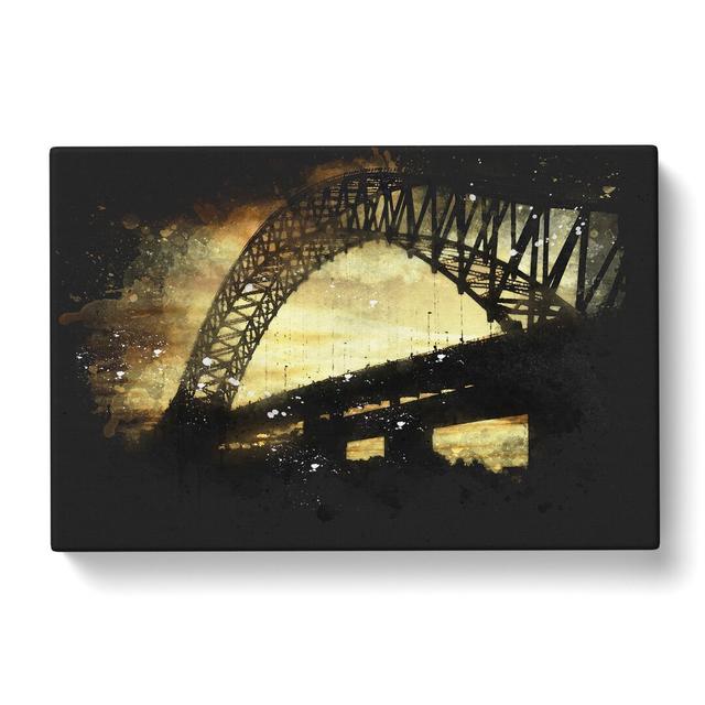 Silver Jubilee Bridge in Manchester - Wrapped Canvas Graphic Art East Urban Home Size: 60cm H x 91cm W x 3cm D on Productcaster.