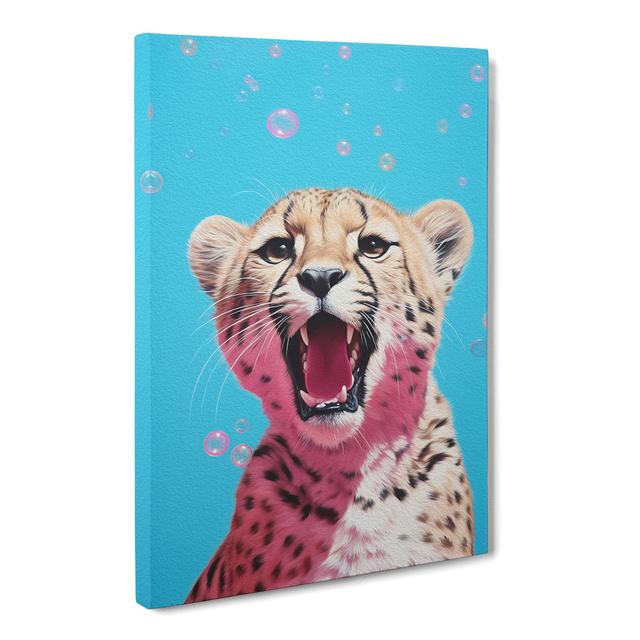 Cheetah Bubble Gum Painting - Art Prints Latitude Vive Size: 50cm H x 35cm W x 3cm D on Productcaster.