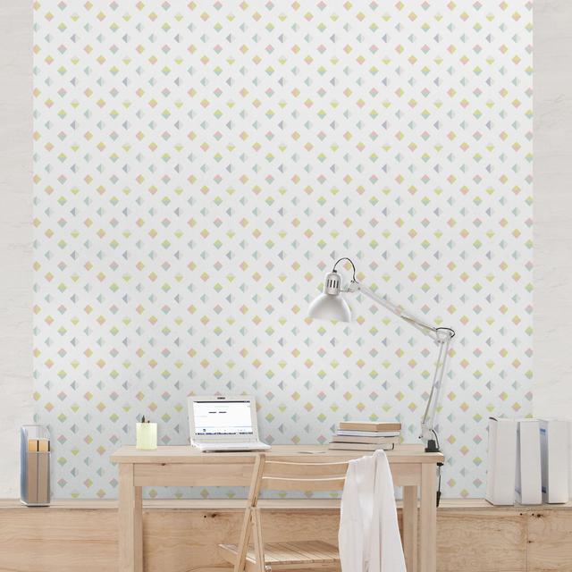 Pastel Triangles Semi-Gloss Wallpaper Roll East Urban Home Material quality: Standard (110g/m²), Size: 3.36m x 336cm on Productcaster.