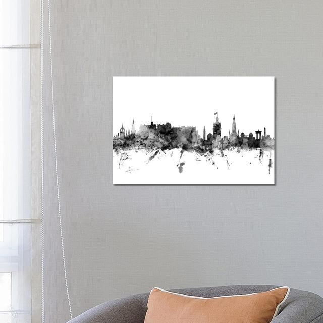 Edinburgh, Scotland in Black & White by Michael Tompsett - Wrapped Canvas Art Prints Latitude Run Size: 45.72cm H x 66.04cm W x 3.81cm D on Productcaster.