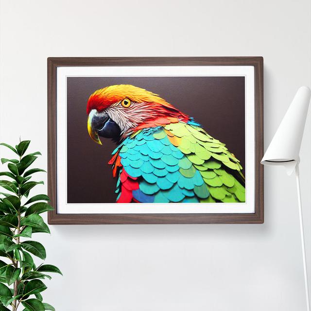 Parrot Portrait Vol.2 - Picture Frame Graphic Art 17 Stories Size: 34cm H x 46cm W x 2cm D, Frame Colour: Walnut on Productcaster.