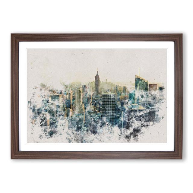 New York Skyline Vol.3 - Picture Frame Graphic Art East Urban Home Size: 27cm H x 36cm W x 2cm D, Frame Option: Walnut Framed on Productcaster.