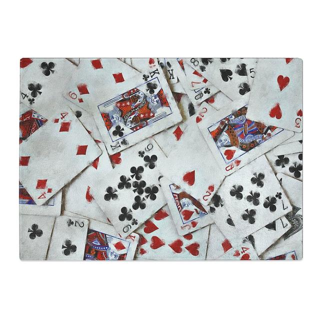 Tempered Glass Deck of Cards Chopping Board East Urban Home Size: 20 cm x 28.5 cm on Productcaster.