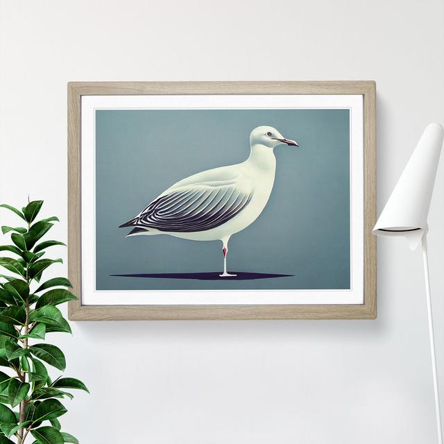 Seagull Portrait Vol.2 House of Hampton Size: 46cm H x 64cm W x 2cm D, Frame Colour: Oak on Productcaster.