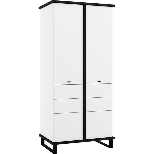 Ayzaria 2 Door Wardrobe Ebern Designs Finish: Black/White on Productcaster.