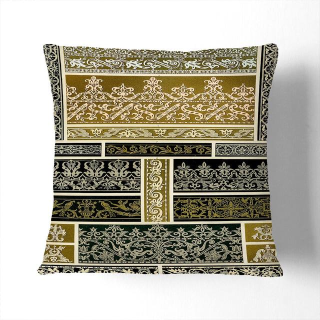 16th Century Patterns by Albert Racinet Cushion with Filling East Urban Home Backing Colour: Stone, Size: 55 x 55 cm on Productcaster.