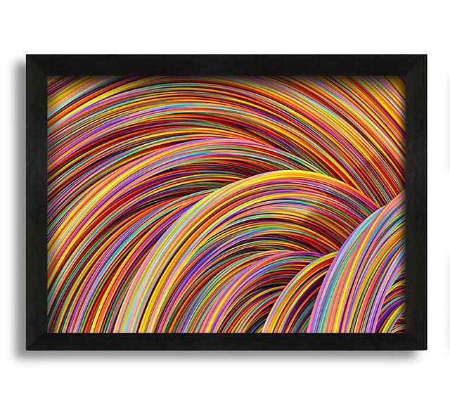 Colourful Tubes Curving In Formation Framed Print Ivy Bronx Size: 30cm H x 42cm W x 10cm D, Format: Black Framed Canvas on Productcaster.