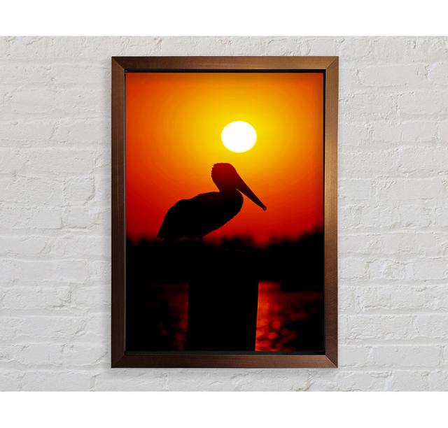 Bird At Sunset Framed Print House of Hampton Size: 84.1cm H x 118.9cm W on Productcaster.