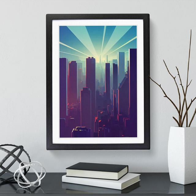 Brilliant City Skyline - Picture Frame Graphic Art 17 Stories Frame Colour: Black, Size: 64cm H x 46cm W x 2cm D on Productcaster.