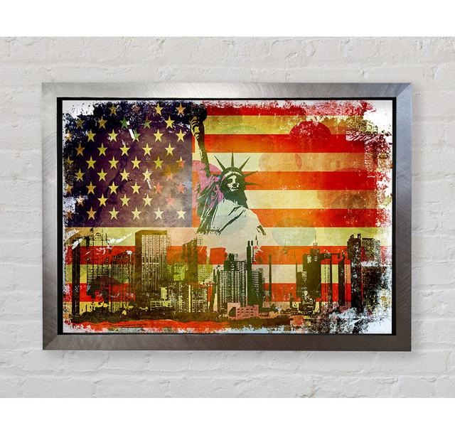 American Flag NYC - Print Bright Star Size: 100cm H x 141.4cm W x 3.4cm D on Productcaster.