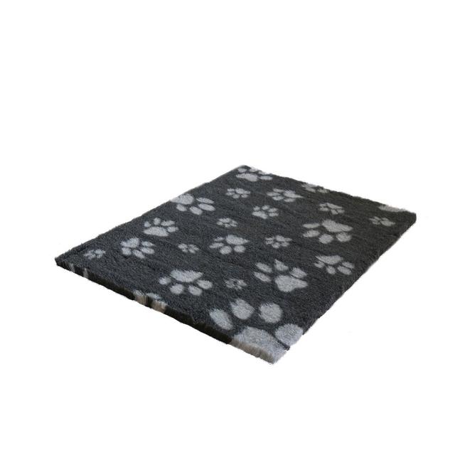 Vet Fleece Bedding | Non-Slip Multi-Paws Vet Bed O Animal Print Fleece Pet Bed Vet Fleece Size: 3cm H x 61cm W x 46cm D, Colour: Charcoal/Grey on Productcaster.