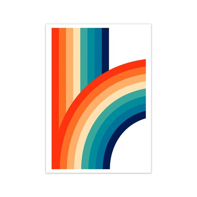 Rainbow Curve One Original - Graphic Art Print on Paper Norden Home Frame Option: No Frame, Size: 42cm H x 30cm W x 1cm D on Productcaster.