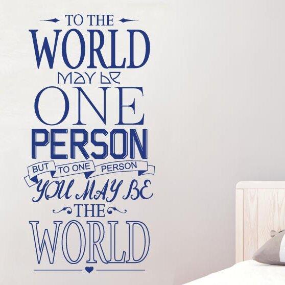 To The World May Be One Person Wall Sticker East Urban Home Colour: Light Blue on Productcaster.