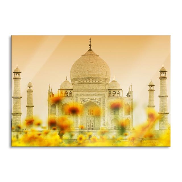 Glasbild Taj Mahal in Summer Brayden Studio Größe: 60 cm H x 80 cm B x 0,4 cm T on Productcaster.