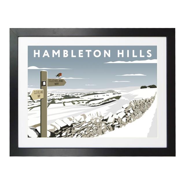 Hambleton Hills in Snow by Richard O'Neil - Graphic Art Print on Paper East Urban Home Format: Black Wood Frame, Size: 33.5 cm H x 43.5 cm W x 2.2 cm on Productcaster.