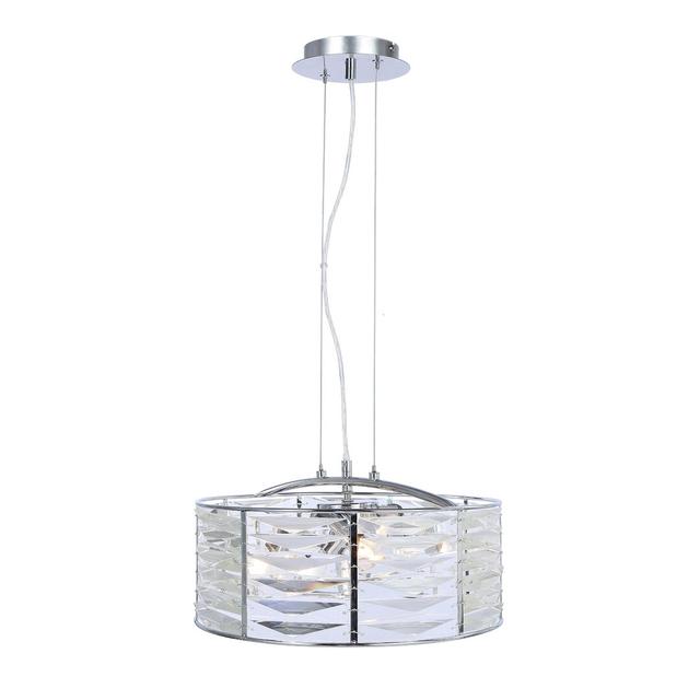 3-Light Drum Pendant Light in Chrome by Ivy Bronx on Productcaster.