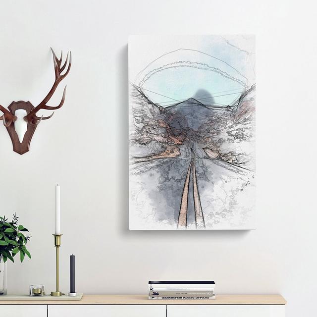 Road to the Valley of Fire - Wrapped Canvas Drawing Print East Urban Home Size: 60cm H x 40cm W x 3cm D on Productcaster.