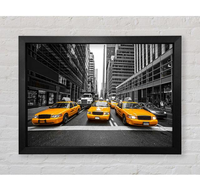 Yellow Taxi Cabs In NYC - Print Bright Star Size: 42cm H x 59.7cm W on Productcaster.