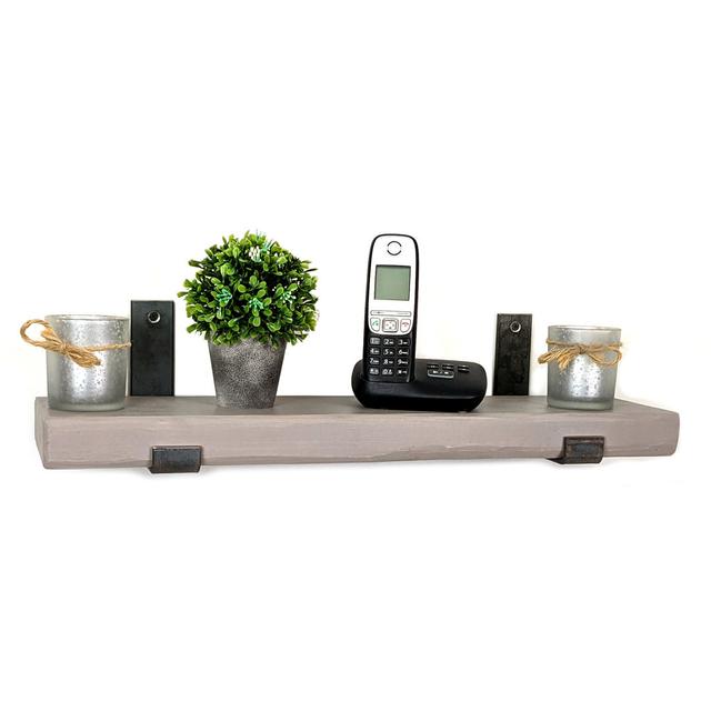 Strang Bracket Shelf with Hooks August Grove Size: 24cm H x 220cm W x 22cm D on Productcaster.