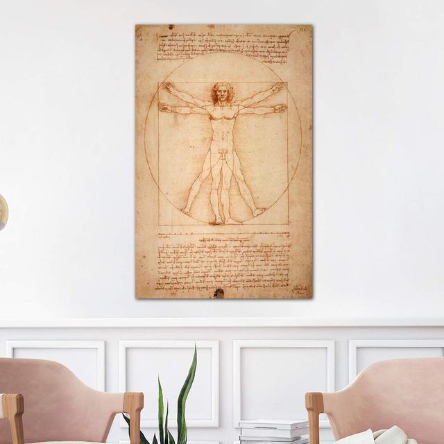 Vitruvian Man, C1490' by Leonardo Da Vinci- Painting Print Rosalind Wheeler Format: Wrapped Canvas, Size: 30.48cm H x 20.32cm W x 1.91cm D on Productcaster.