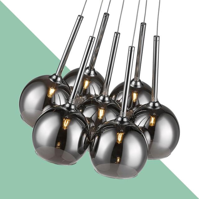 Viergeline 7 - Light Cluster Globe Pendant Hashtag Home Finish: Chrome on Productcaster.