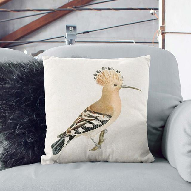 Hoopoes Bird by Von Wright Cushion with Filling East Urban Home Size: 55cm H x 55cm W x 20cm D, Backing Colour: Stone on Productcaster.