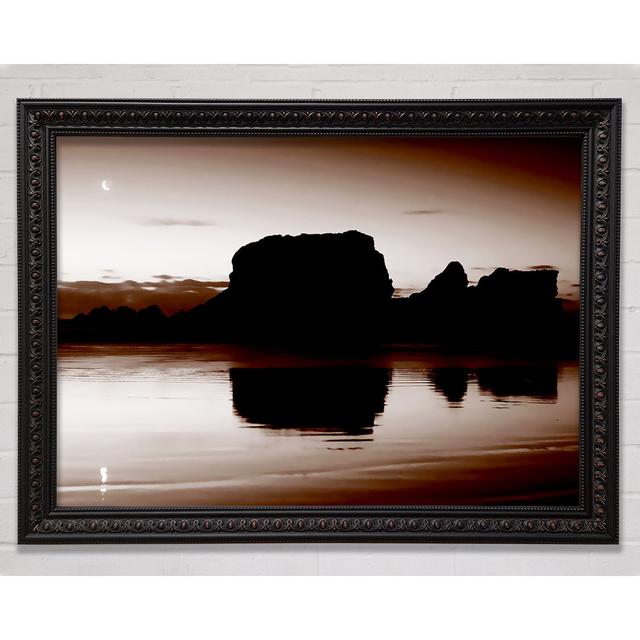 Chocolate Moon Reflection Framed Print Bright Star Size: 59.7cm H x 84.1cm W on Productcaster.