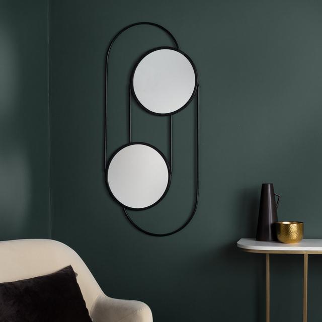 Round Metal Wall Mounted Accent Mirror Make It A Home Finish: Black on Productcaster.