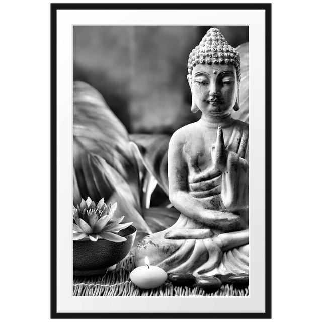 Gerahmtes Poster Buddha Statue East Urban Home Größe: 100 cm H x 70 cm B on Productcaster.